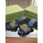 Gucci Heel 7.5cm GG embroidered Slide Sandals Canvas Dark Blue With Double G 2023