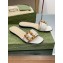 Gucci leather Slide Sandals Gray With Bamboo Buckle 2023