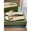 Gucci leather Slide Sandals Gray With Bamboo Buckle 2023