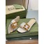Gucci leather Slide Sandals Gray With Bamboo Buckle 2023