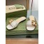 Gucci leather Slide Sandals Gray With Bamboo Buckle 2023