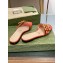 Gucci leather Slide Sandals Orange With Bamboo Buckle 2023