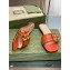 Gucci leather Slide Sandals Orange With Bamboo Buckle 2023