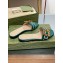 Gucci leather Slide Sandals Green With Bamboo Buckle 2023