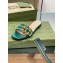 Gucci leather Slide Sandals Green With Bamboo Buckle 2023