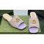 Gucci GG embroidered Slide Sandals Canvas Lilac With Double G 2023