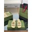 Gucci GG embroidered Slide Sandals Canvas Yellow With Double G 2023