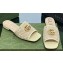Gucci GG embroidered Slide Sandals Canvas Yellow With Double G 2023