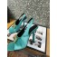 Versace Heel 10.5cm Medusa Crystal Sandals Satin Turquoise Green 2023
