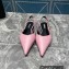 Versace Leather Safety Pin Slingback Flats Pink 2023