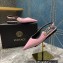 Versace Leather Safety Pin Slingback Flats Pink 2023