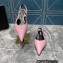 Versace Leather Safety Pin Slingback Flats Pink 2023