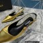 Versace Leather Safety Pin Slingback Flats Gold 2023