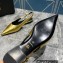 Versace Leather Safety Pin Slingback Flats Gold 2023