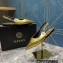 Versace Leather Safety Pin Slingback Flats Gold 2023