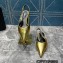 Versace Leather Safety Pin Slingback Flats Gold 2023