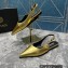 Versace Leather Safety Pin Slingback Flats Gold 2023