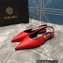 Versace Leather Safety Pin Slingback Flats Red 2023