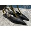 Versace Leather Safety Pin Slingback Flats Black 2023