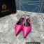 Versace Leather Safety Pin Slingback Flats Fuchsia 2023