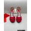 Rene Caovilla Heel 12cm Morgana crystal platform Sandals Suede Red