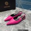 Versace Leather Safety Pin Slingback Flats Fuchsia 2023