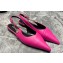 Versace Leather Safety Pin Slingback Flats Fuchsia 2023