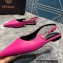 Versace Leather Safety Pin Slingback Flats Fuchsia 2023