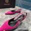 Versace Leather Safety Pin Slingback Flats Fuchsia 2023