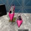 Versace Leather Safety Pin Slingback Flats Fuchsia 2023
