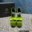 Versace Heel 15.5cm Satin Medusa Aevitas Platform Sandals Grass Green 2023
