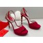 Rene Caovilla Heel 12cm Morgana crystal platform Sandals Suede Red