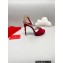 Rene Caovilla Heel 12cm Morgana crystal platform Sandals Suede Red