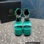 Versace Heel 15.5cm Satin Medusa Aevitas Platform Sandals Green 2023