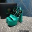 Versace Heel 15.5cm Satin Medusa Aevitas Platform Sandals Green 2023