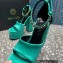 Versace Heel 15.5cm Satin Medusa Aevitas Platform Sandals Green 2023