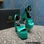 Versace Heel 15.5cm Satin Medusa Aevitas Platform Sandals Green 2023