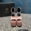 Versace Heel 15.5cm Satin Medusa Aevitas Platform Sandals Nude Pink 2023