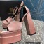 Versace Heel 15.5cm Satin Medusa Aevitas Platform Sandals Nude Pink 2023