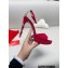 Rene Caovilla Heel 12cm Morgana crystal platform Sandals Suede Red