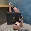 Versace Heel 15.5cm Satin Medusa Aevitas Platform Sandals Nude Pink 2023