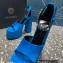 Versace Heel 15.5cm Satin Medusa Aevitas Platform Sandals Blue 2023