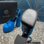 Versace Heel 15.5cm Satin Medusa Aevitas Platform Sandals Blue 2023