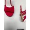 Rene Caovilla Heel 12cm Morgana crystal platform Sandals Suede Red