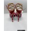 Rene Caovilla Heel 12cm Morgana crystal platform Sandals Suede Red