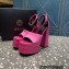 Versace Heel 15.5cm Satin Medusa Aevitas Platform Sandals Pink 2023