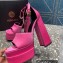 Versace Heel 15.5cm Satin Medusa Aevitas Platform Sandals Pink 2023