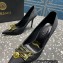 Versace Heel 9.5cm Brooch Baguette Pumps Satin Black 2023