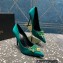 Versace Heel 9.5cm Brooch Baguette Pumps Satin Green 2023