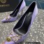 Versace Heel 9.5cm Brooch Baguette Pumps Satin Lilac 2023